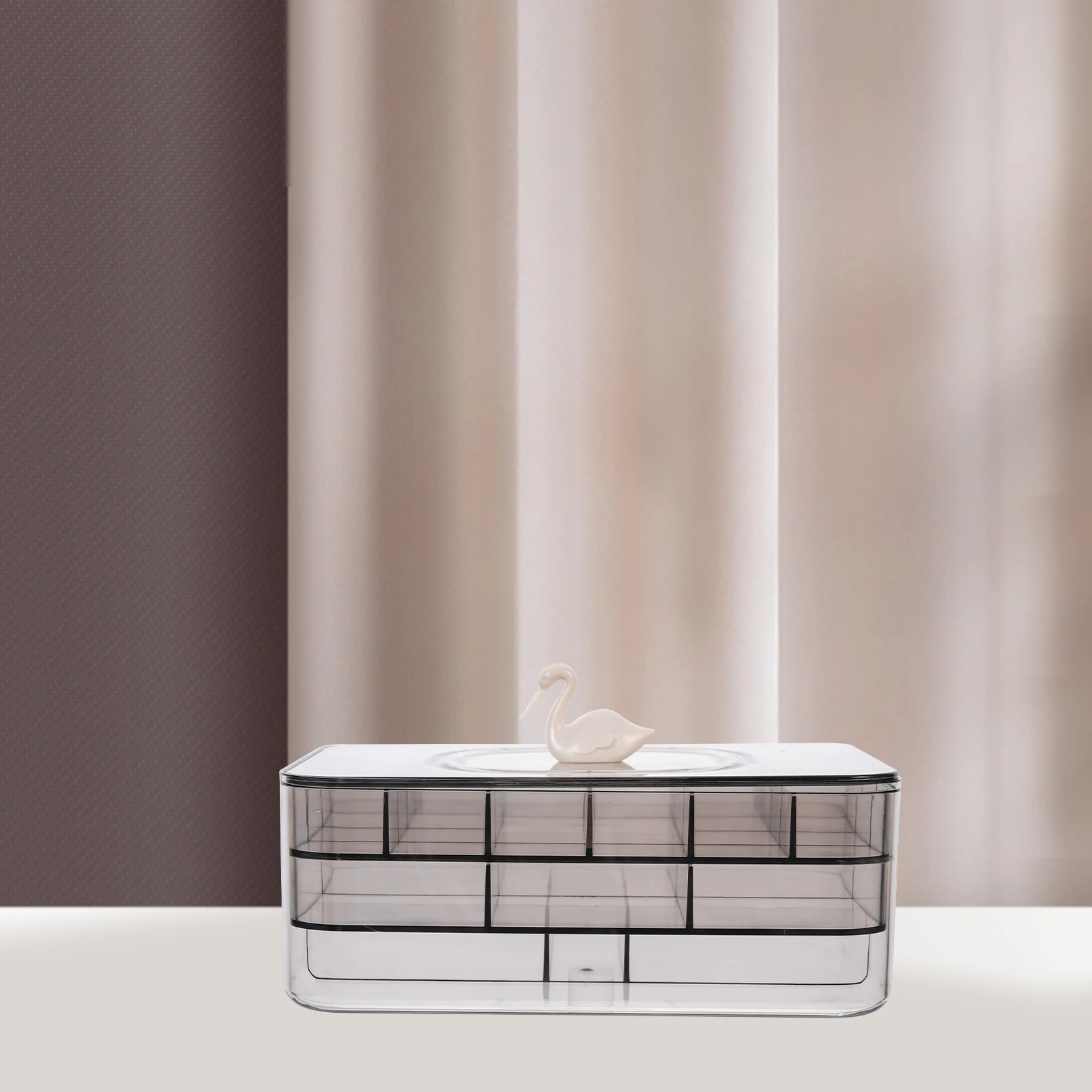 

Cartoon Animal Jewelry Storage Box Transparent Compartment Holder Portable Jewelry Case Exquisite Jewelry Organizer