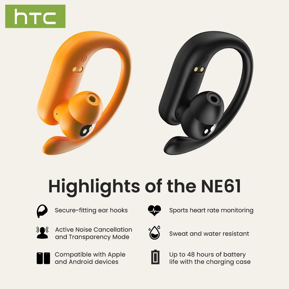 HTC PowerBuds NE61 Wireless Earbuds with AI Translator