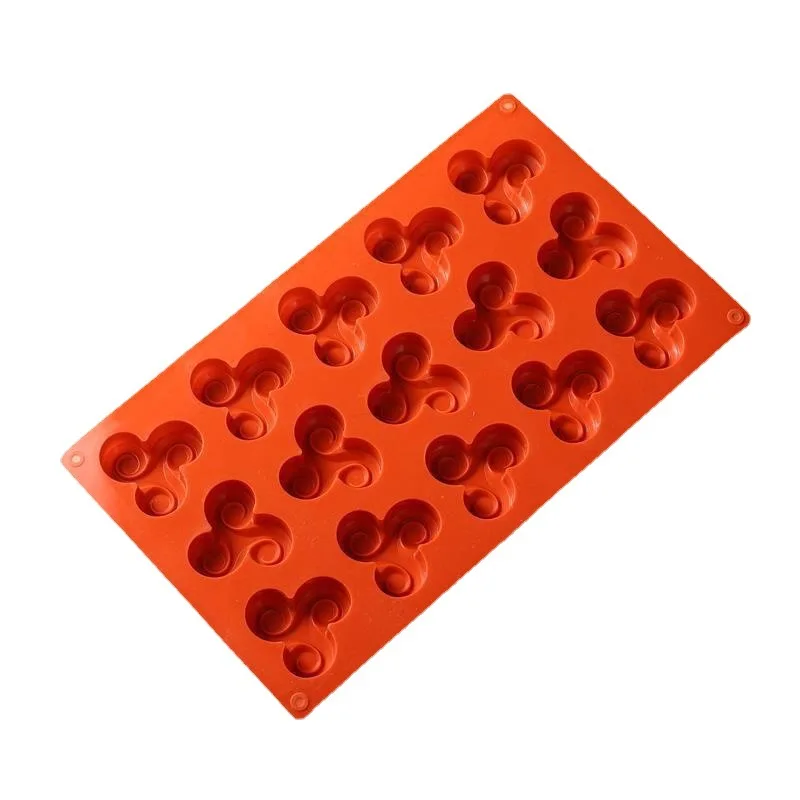 New Arrival 15 Hole Spiral Shape Silicone Biscuit Mold DIY Chocolate Cake Decoration Candy Pudding Jelly Cookies Baking Tools
