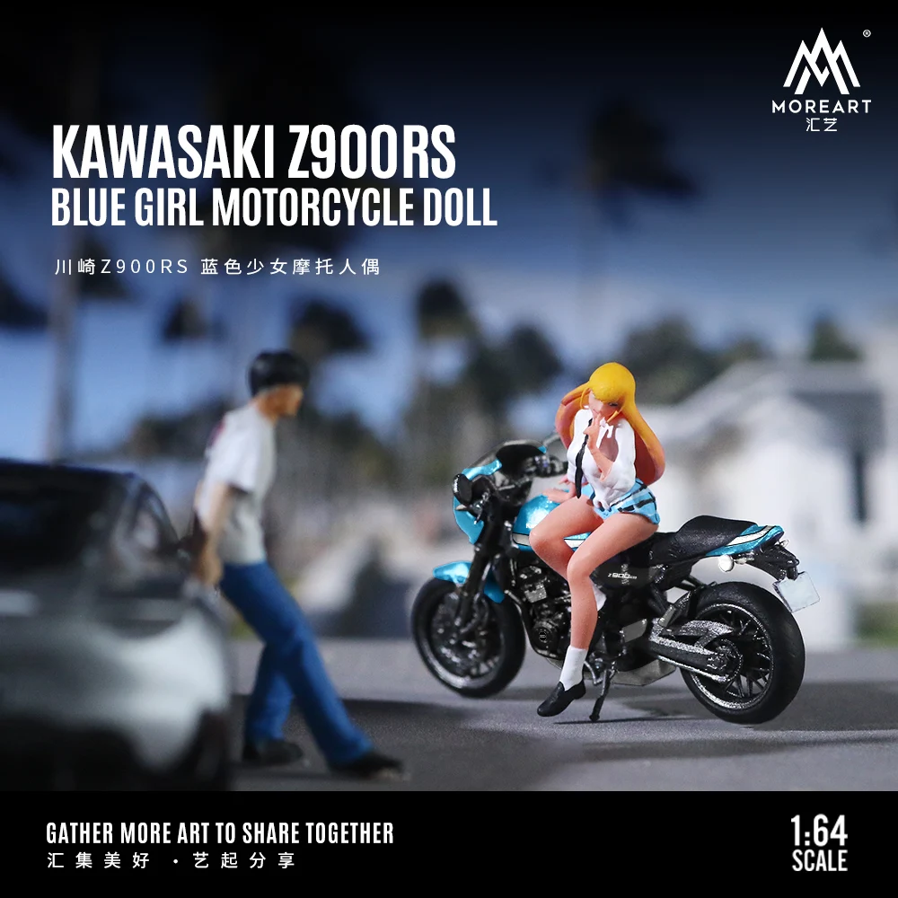 

Больше Art1:64 Z900RS Девушка-мотоцикл, модель персонажа из смолы, миниатюрное украшение сцены