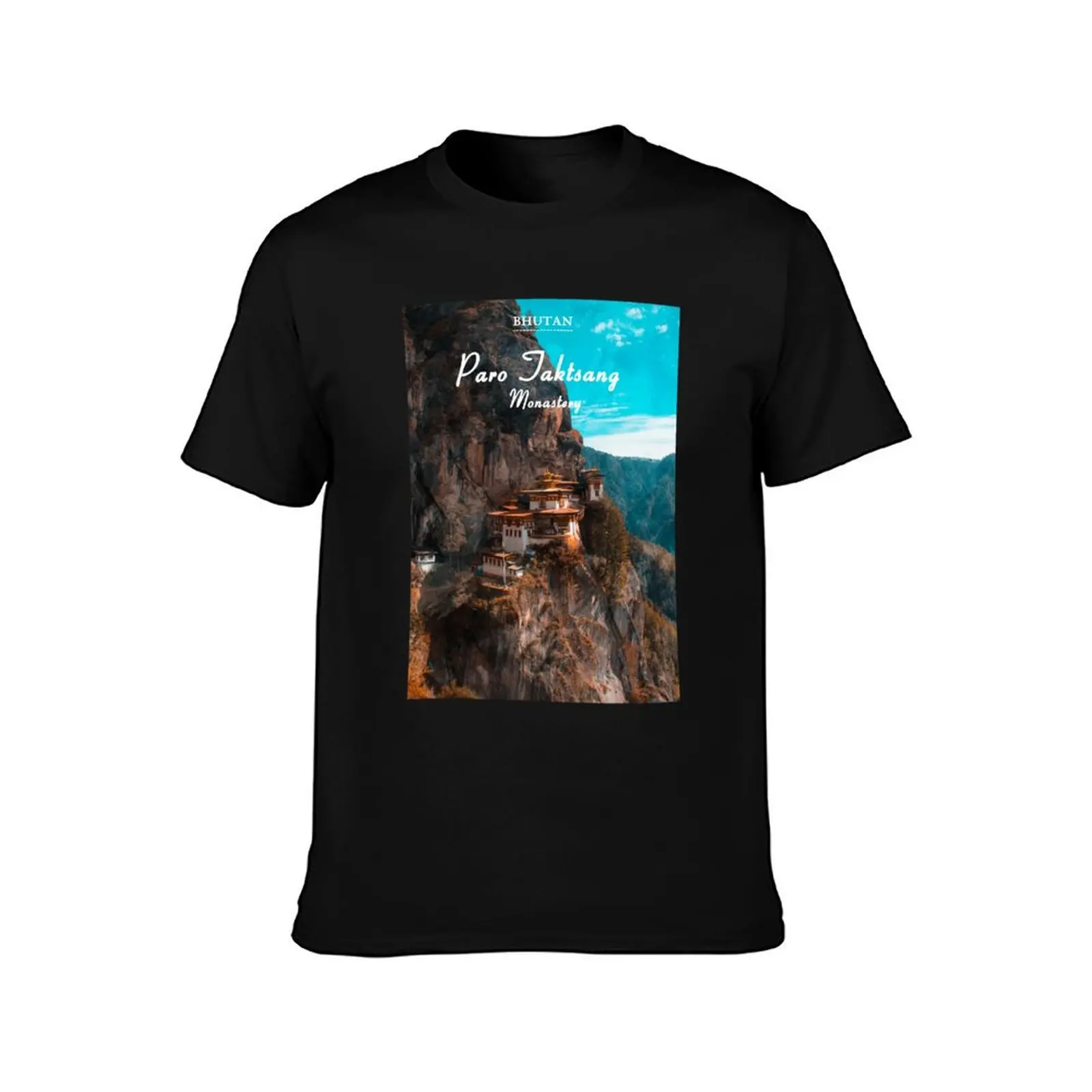 Paro Taktsang Monastery Bhutan Travel T-Shirt anime tshirt blue archive customizeds t shirt men 100℅ cotton