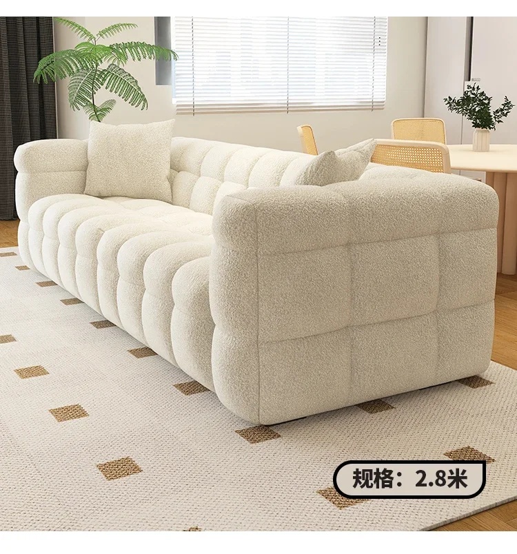 Cream wind marshmallow sofa small apartment French retro living room