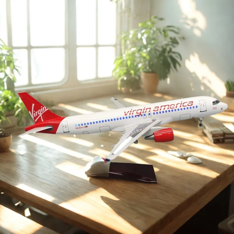 

Airplane Model New A320 Virgin America Airlines Resin 46CM Aircraft Birthday Gift for Collect Collected Gift By Aviation