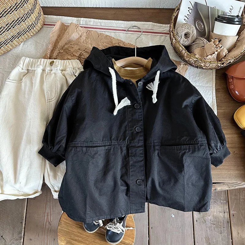 Korean children's wear boy Korean version coat spring and autumn children all casual trench coat western style girl baby long