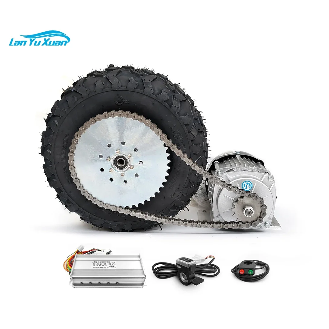 48V 500W 750W  14.5 Inch Wheelbarrow Trolley Chain Drive Brushless Geared Motor Wheel Kit