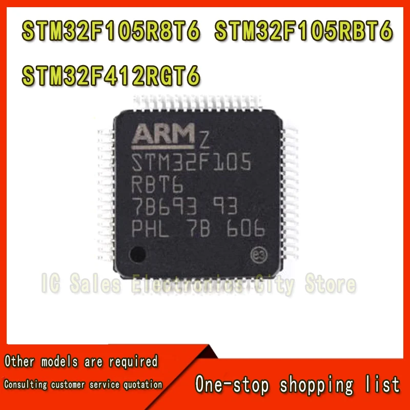 (1piece)100% New STM32F105R8T6 STM32F105RBT6 STM32F412RGT6 STM32F105 R8T6 STM32F105 RBT6 STM32F412 RGT6 QFP-64 Chipset