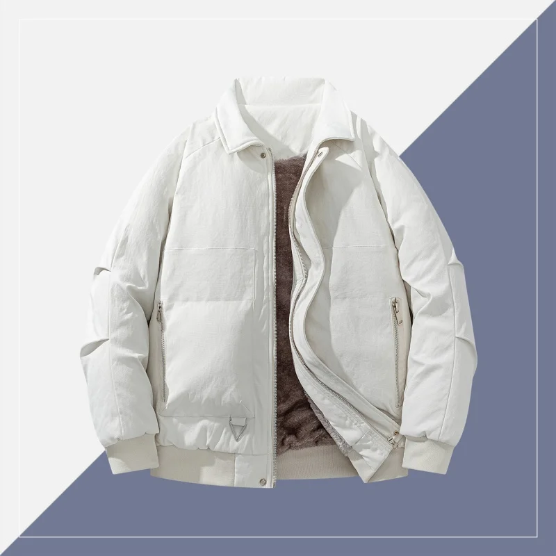 

Autumn and Winter New Men's Plush Thick Coat, Luxurious,Comfortable,Versatile,Fashionable,Trendy,High-quality Jacket,Warm Jacket