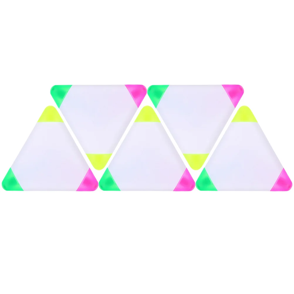 

5pcs Highlighter Pens Multi Colored Markers Plastic Body Vibrant Fluorescent Graffiti Supplies For School Work Scrapbooking
