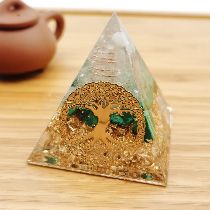 New product rune malachite gravel mixed creative home car pyramid ornament foreign trade