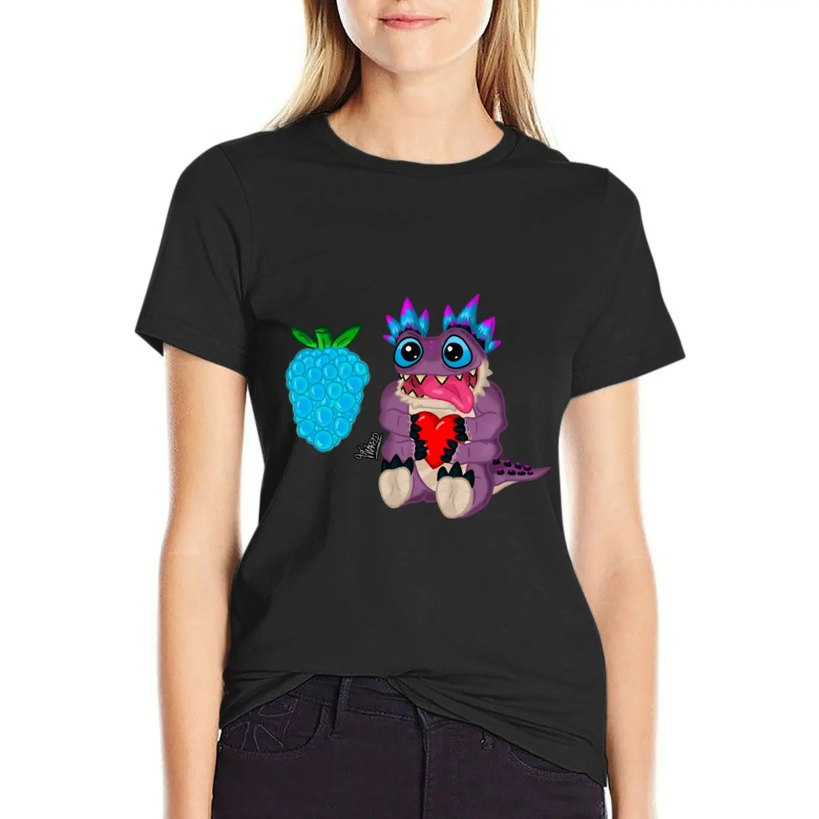 Krombo Houdt Van Zijn Klomberries T-Shirt Zomer Tops Blouse T-Shirts Voor Vrouwen Katoen