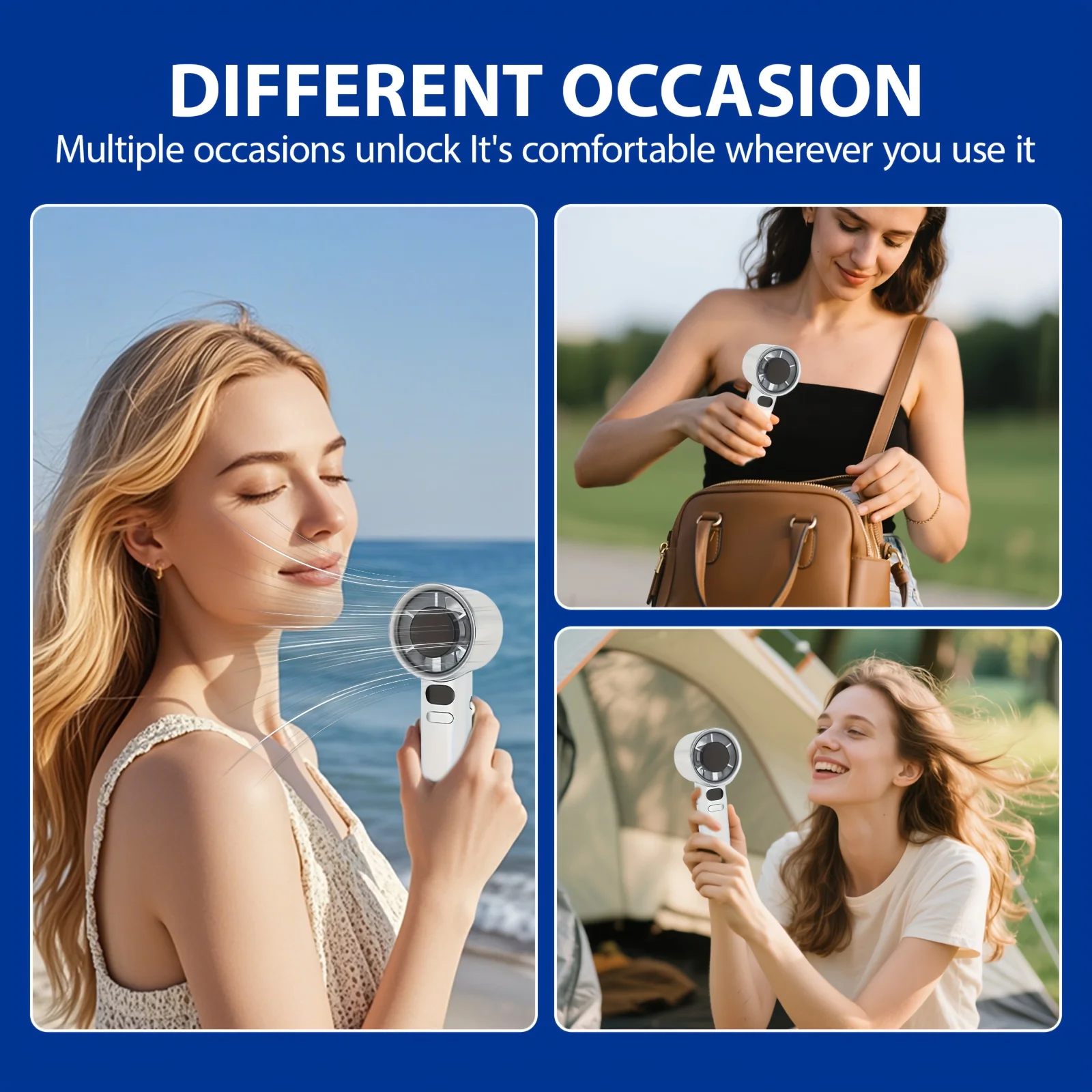 120 Speeds High Speed Handheld Fan 10000+ RPM Turbo Fan Portable USB Rechargeable Desktop Fan for Home Office Camping image 5