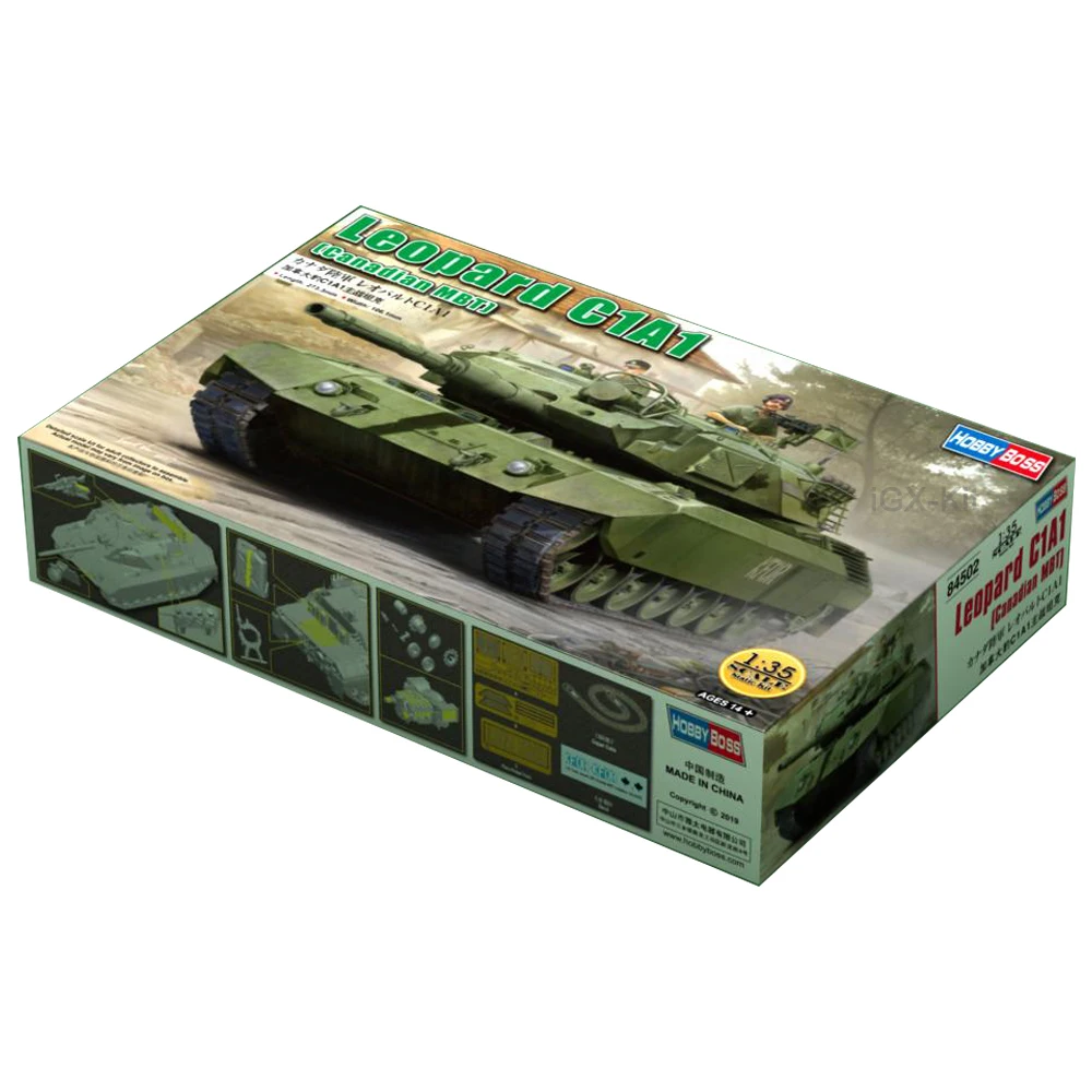 Hobbyboss 84502 1/35 Scale  Canadian  Leopard C1A1 MBT Main Battle Tank Vehicle Hobby Craft Toy Plastic Model Building Kit