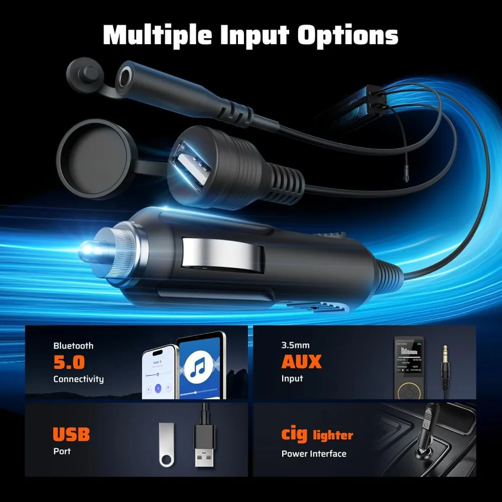 Barra de som estéreo UTV 2.1CH (subwoofer) e alto-falantes, barra de som Bluetooth ATV de 17 polegadas com luzes RGB