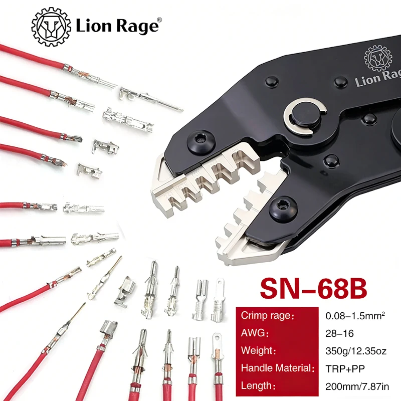 SN-68B Ratschen-Crimpzangen-Set mit 2 Aufsätzen & 715 Klemmen – Professionelles Drahtcrimpwerkzeug-Kit für elektrische Verkabelung 58BS – Detail 3
