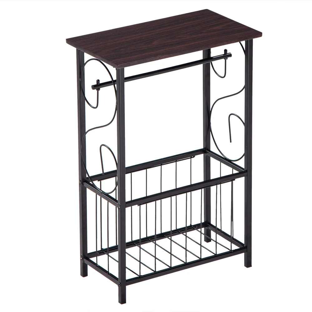 

(37 X 20 X 55)cm Multifunctional Bathroom Table / Interior Side Table Tissue Magazine Rack Dark Brown