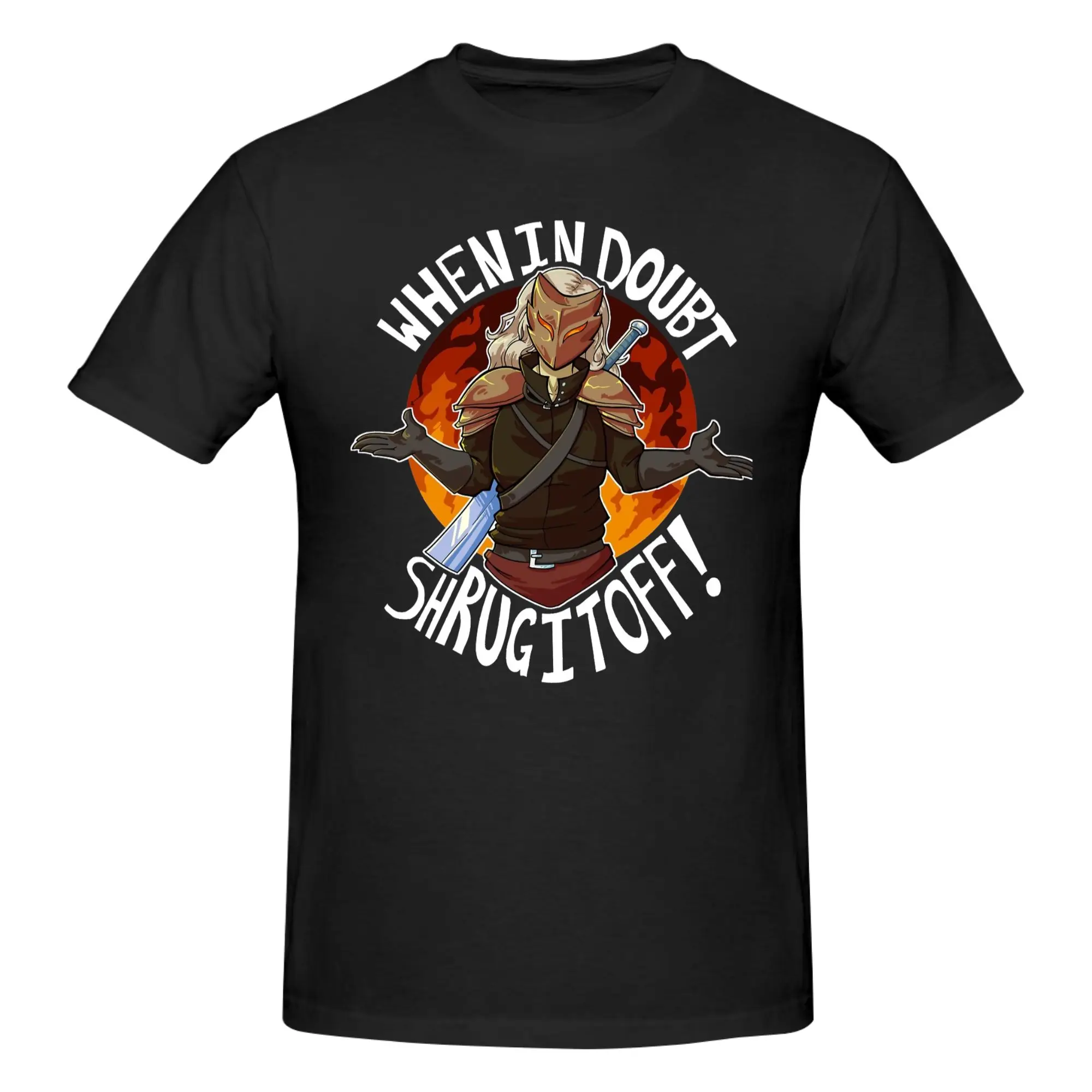 1 Piece Fire Knight Shrug Funny 100% Cotton T-Shirt Spire Card Game Tees Tops For Men