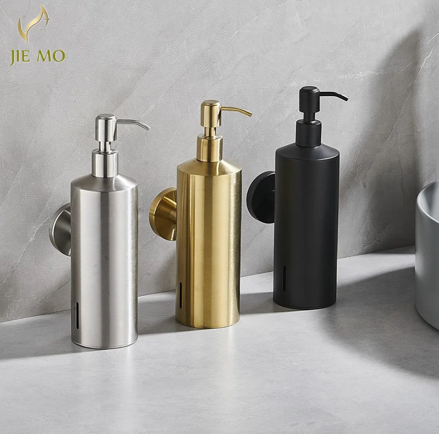 

Wall-mounted soap dispenser 304 stainless steel empty bottle pressing large capacity 500ML hand sanitizer bottle