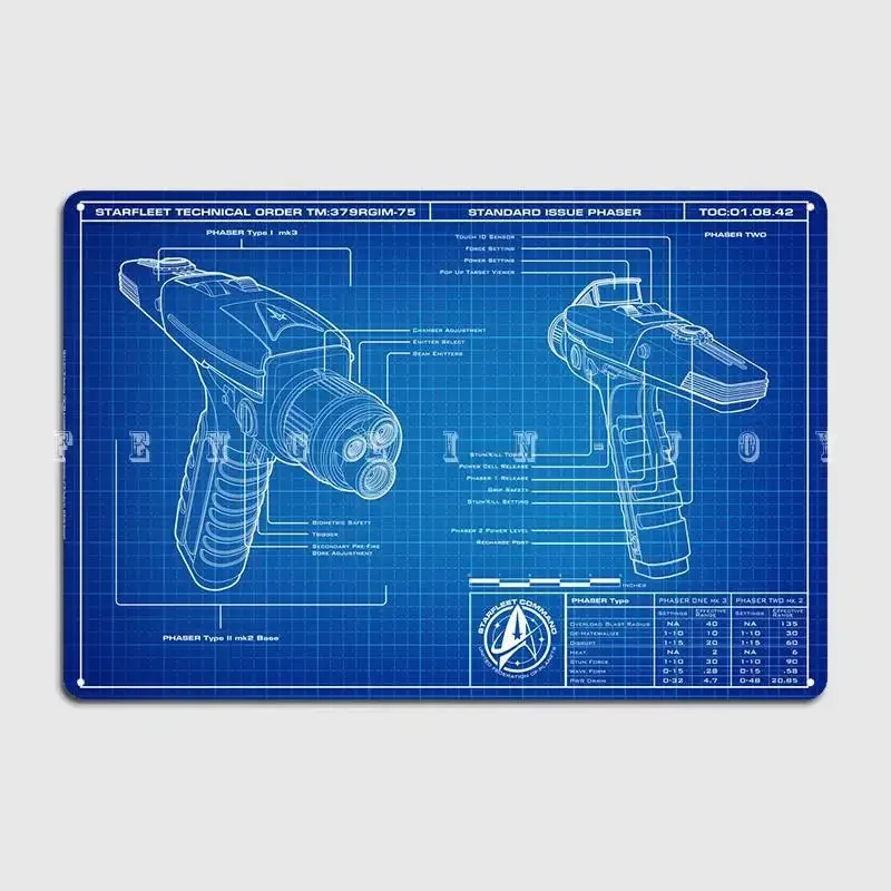 Standard Issue Phaser Metal Plaque Poster Club Home Pub Garage Vintage Mural Painting Tin Sign Posters