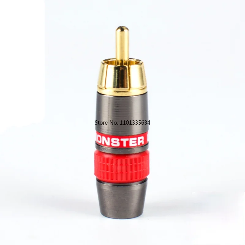 4PCS/LOT Monster Gold RCA Lotus Plug Audio Signal  Portable and Multi-functional Terminal Connector