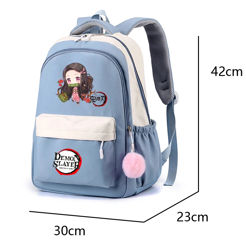 Anime Demon Slayer Kimetsu No Yaiba Backpack Child Kawaii Bookbag for Girl Back To School Bag