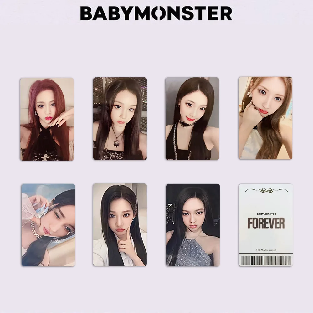 Imagem -04 - K-pop Idol Babymonster Lomo Cartão Novo Álbum Forever Photocards hd Impresso Cartão Postal Haram Rora Ahyeon Asa Ruka Fãs Presentes Pcs por Conjunto