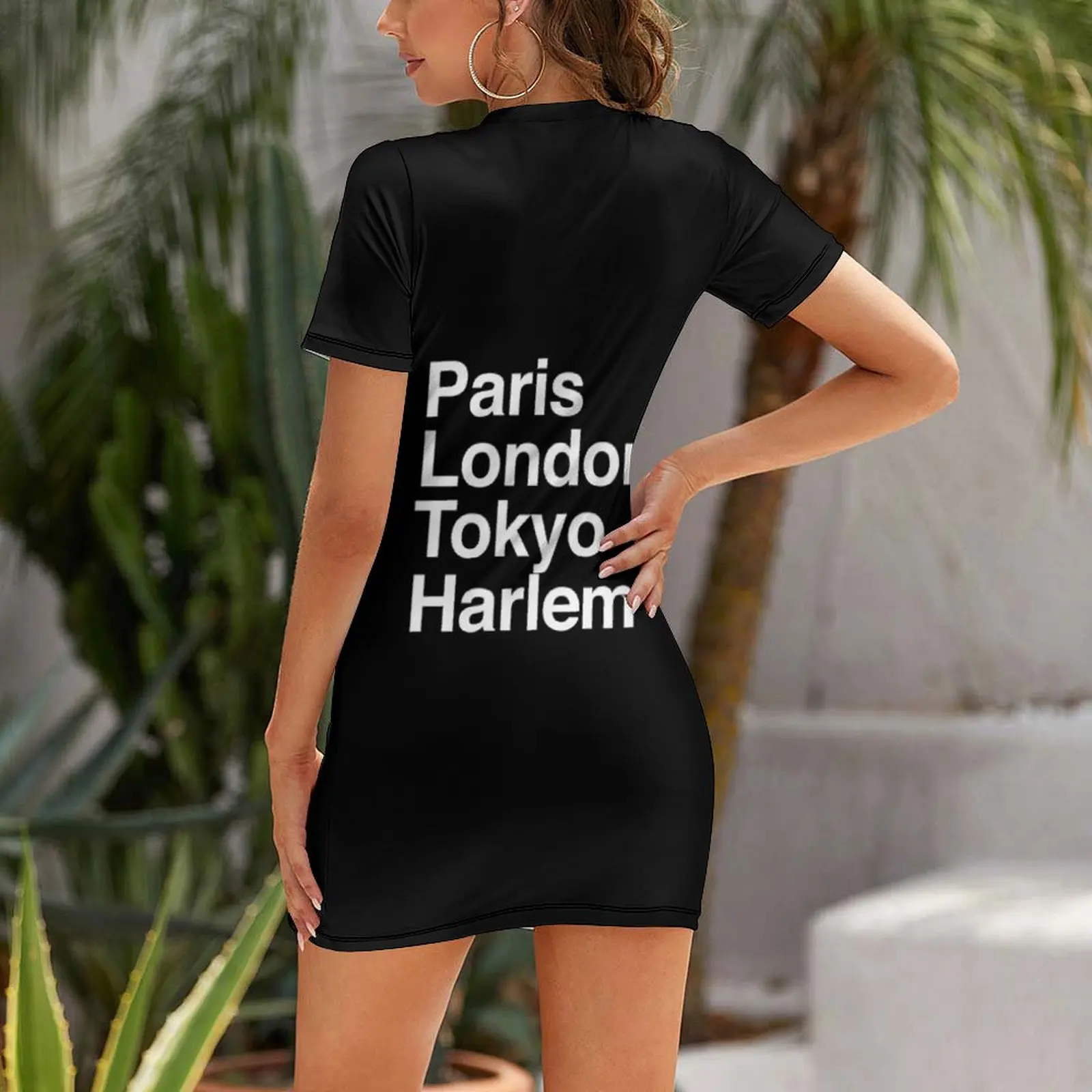 Harlem Paris Tokyo London Design Short Sleeved Dress dress women summer 2025 women evening dress