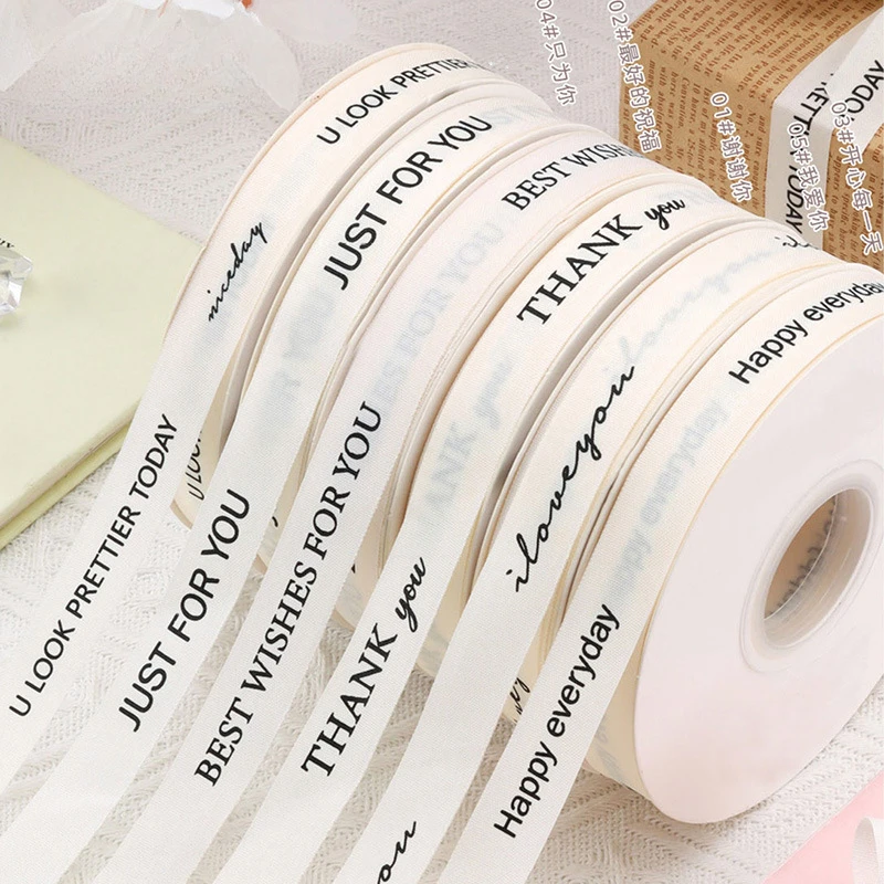 

36Yard Satin Ribbon Grosgrain Letter Gift Tape DIY Material For Wedding Bow Sewing Supplies Accessories Christmas Gift Handcraft