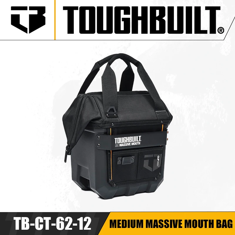 

TOUGHBUILT TB-CT-62-12/TB-CT-62-16A/TB-CT-62-20 Medium/Large/X-Large Massive Mouth Bag Handheld Toolkit Waterproof Hardsole