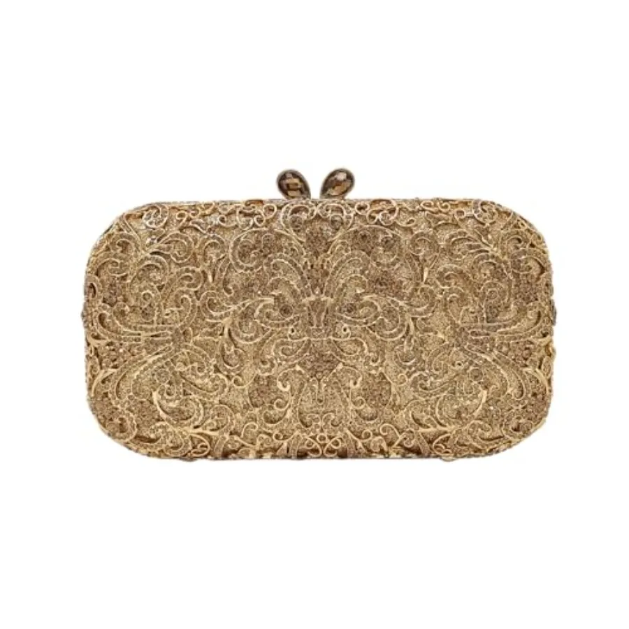 

Evening clutch for party and wedding: luxury crystal, glitter rhinestone, silver, elegant shimmer and lightweight design