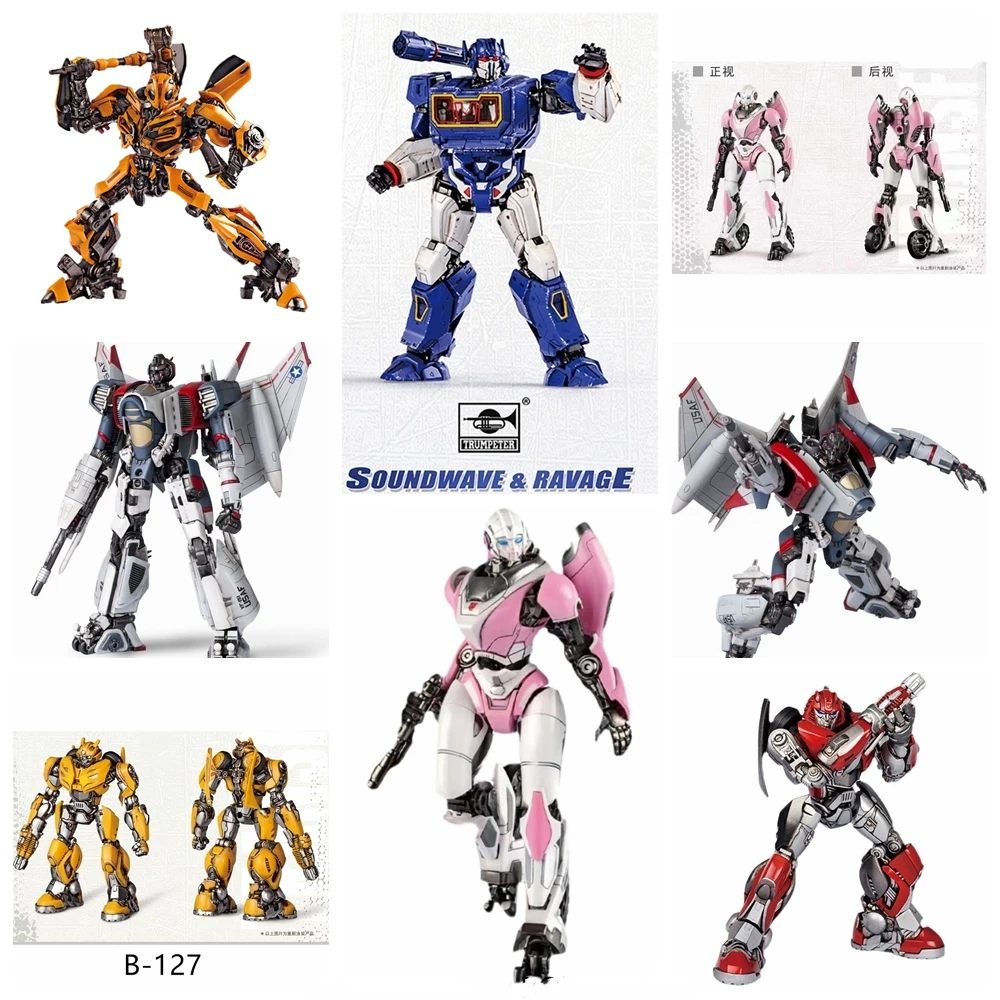 

Trumpeter Transformation Soundwave Blitzwing Arcee Cliffjumper Assemble Smart Kit Mini Pocket Warrior Action Figure Robot