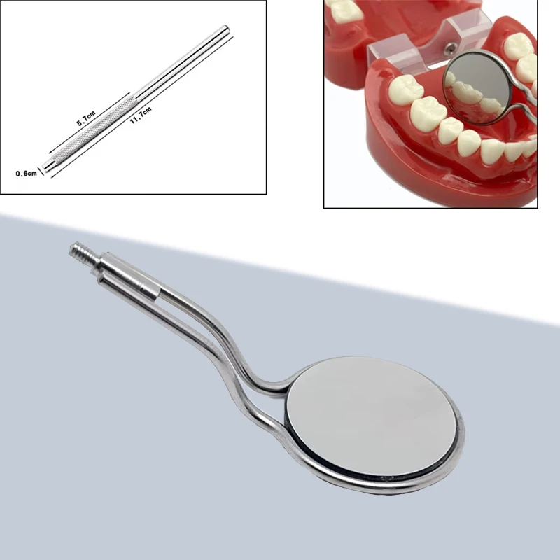 

Dental Mouth Mirror Double-Sided Anti-Fog Rhodium Coated Reusable Oral Exam Mirror with Handle Dentist Tools