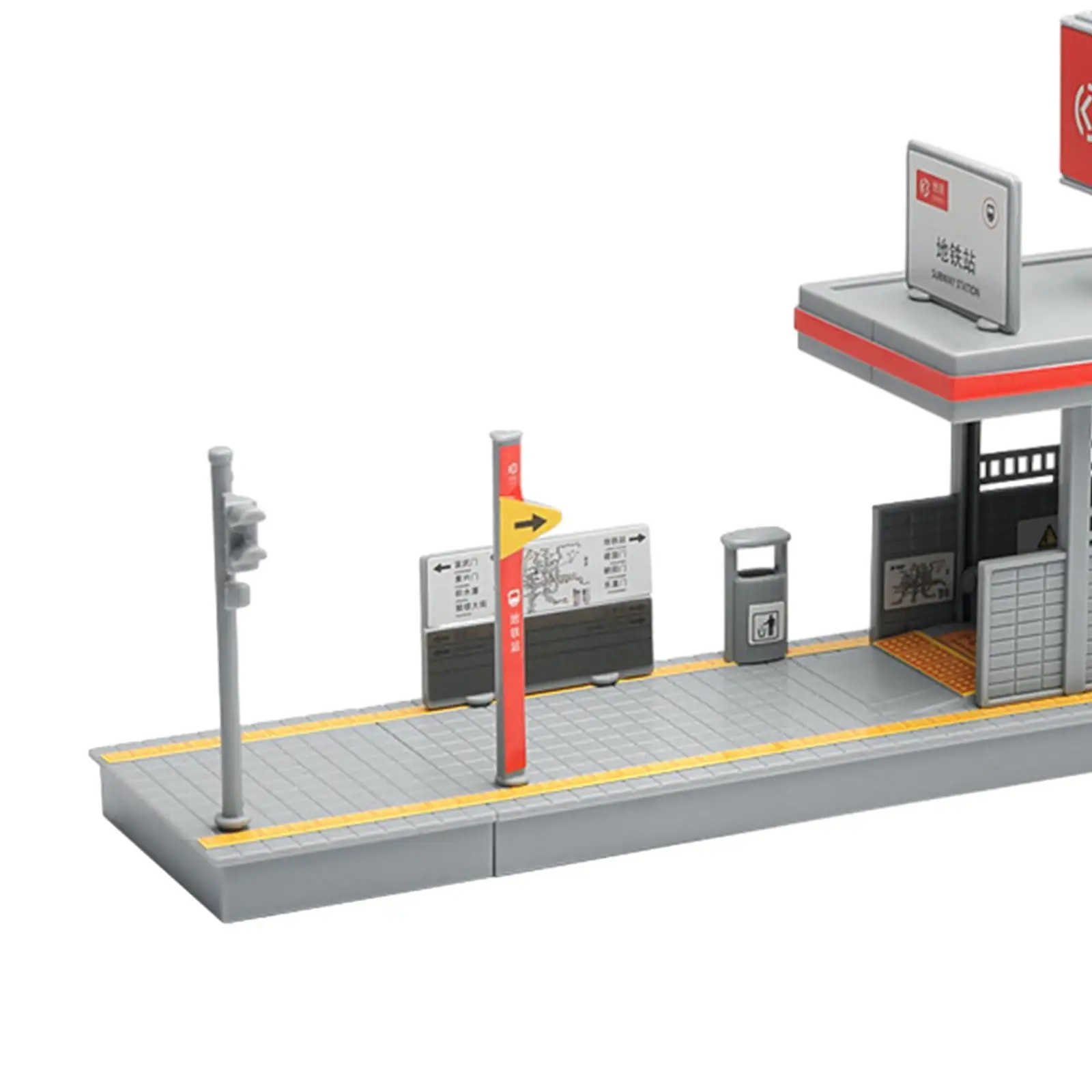 DIY 1/64 Metro Station Model Educational Learning Toy Architecture Scene for Micro Landscape Model Railway Sand Table Layout