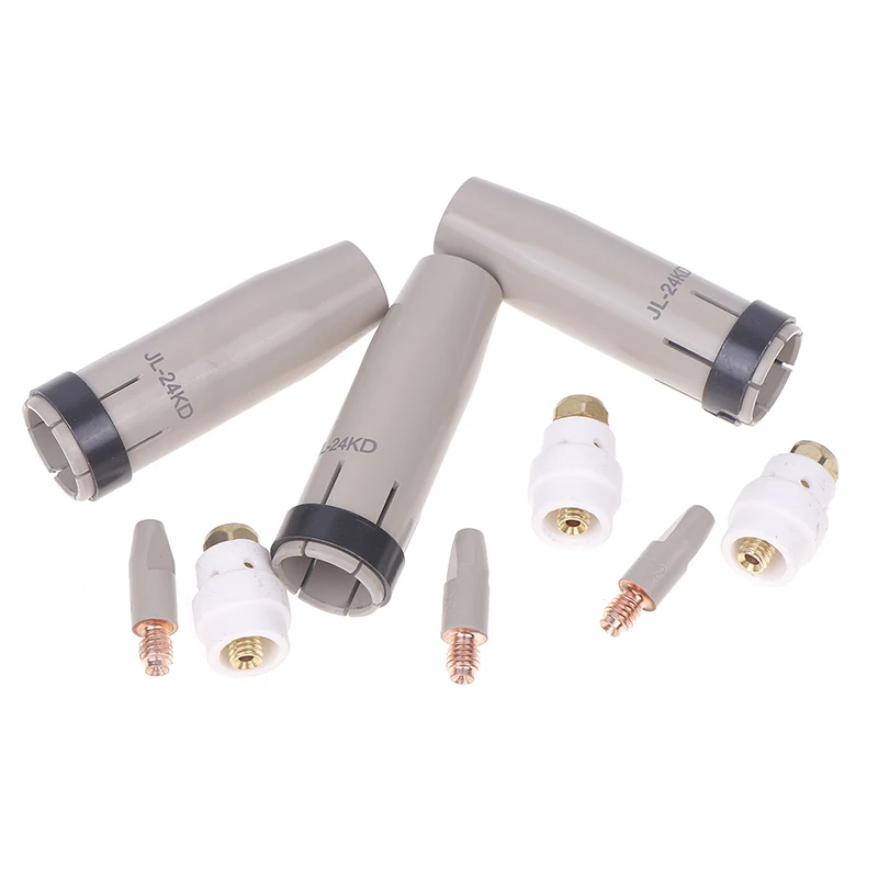 1Set 24KD New Coating Protection Nozzle 0.8/1.0/1.2mm MIG Torch Gas Nozzle Tip Holder Of 24KD MIG MAG Welding Torch