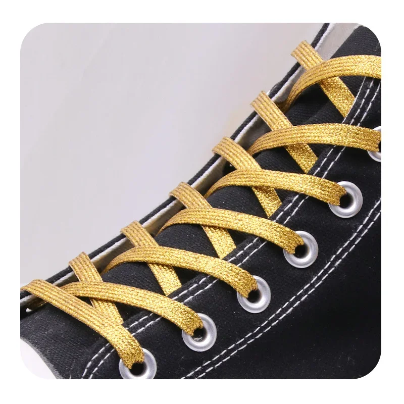 Superstar 60-180cm Flat Type Top Metallic Polyester Shoelaces 6 Colors Shoe Decorations Sneaker Women&Men Cord Shoes Accessories