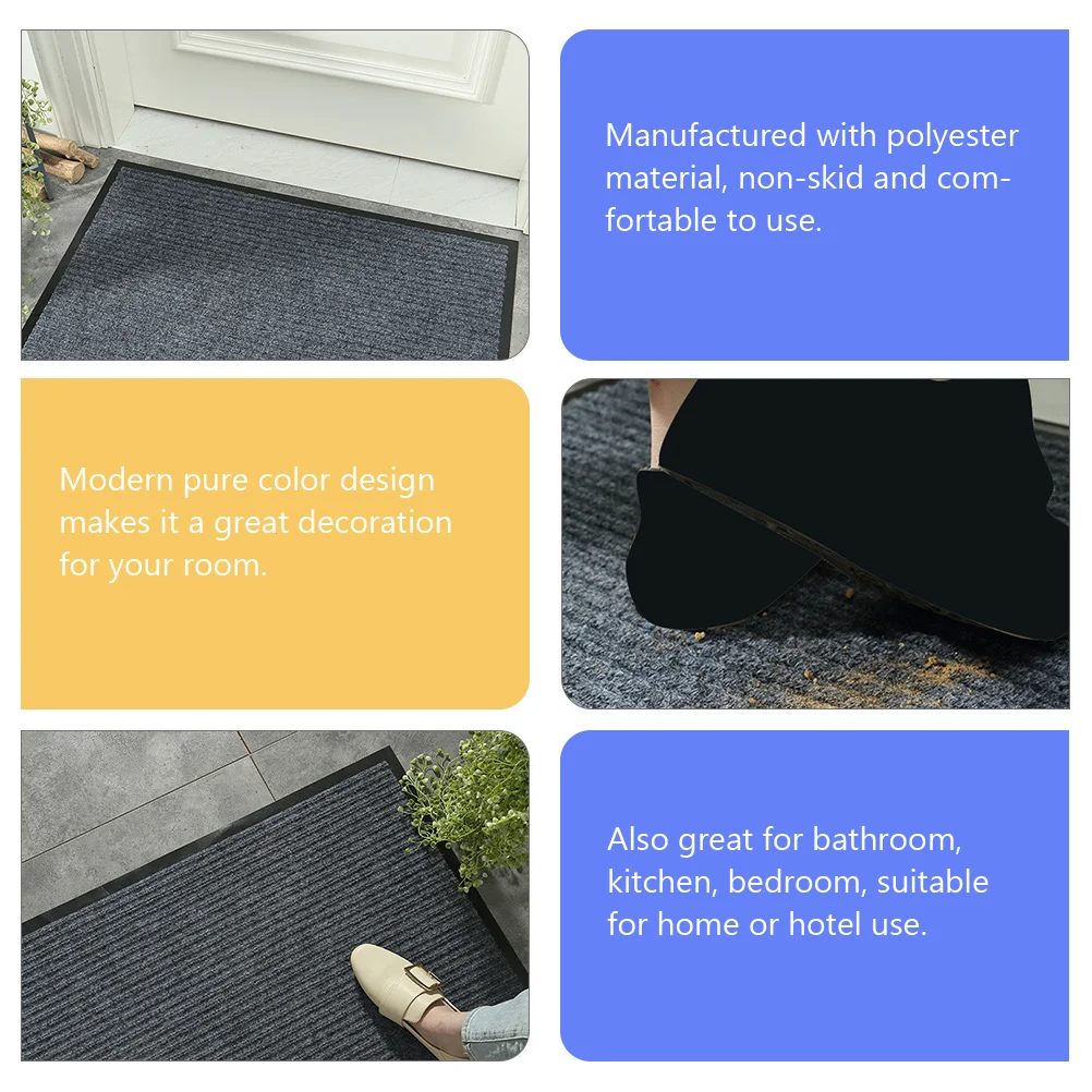 

Rectangular Polyester Doormat Non-Slip Water Absorption Floor Mat For Home Bathroom Kitchen Door Entrance Area Rug Ground