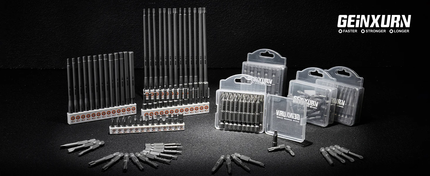 Geinxurn 13-teiliges Schraubendreher-Bit-Set, 6" Sechskant-Magnetische Legierungsstahl-Einsatz-Bits für Heimreparaturen – Detail 1