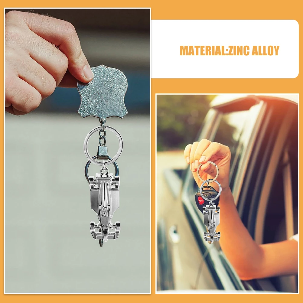 2 ชิ้นรถแข่งพวงกุญแจโลหะผสมสังกะสีที่ทนทานการออกแบบที่หรูหราอเนกประสงค์ใช้ขนาดกะทัดรัดน้ําหนักเบาไอเดียของขวัญผู้ถือกุญแจรถ