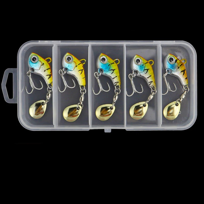 5 Teile/schachtel Rotierenden Metall VIB Vibration Köder Spinner Löffel Angeln Lockt Jigs Forelle Winter Angeln Harte Köder Tackle Pesca
