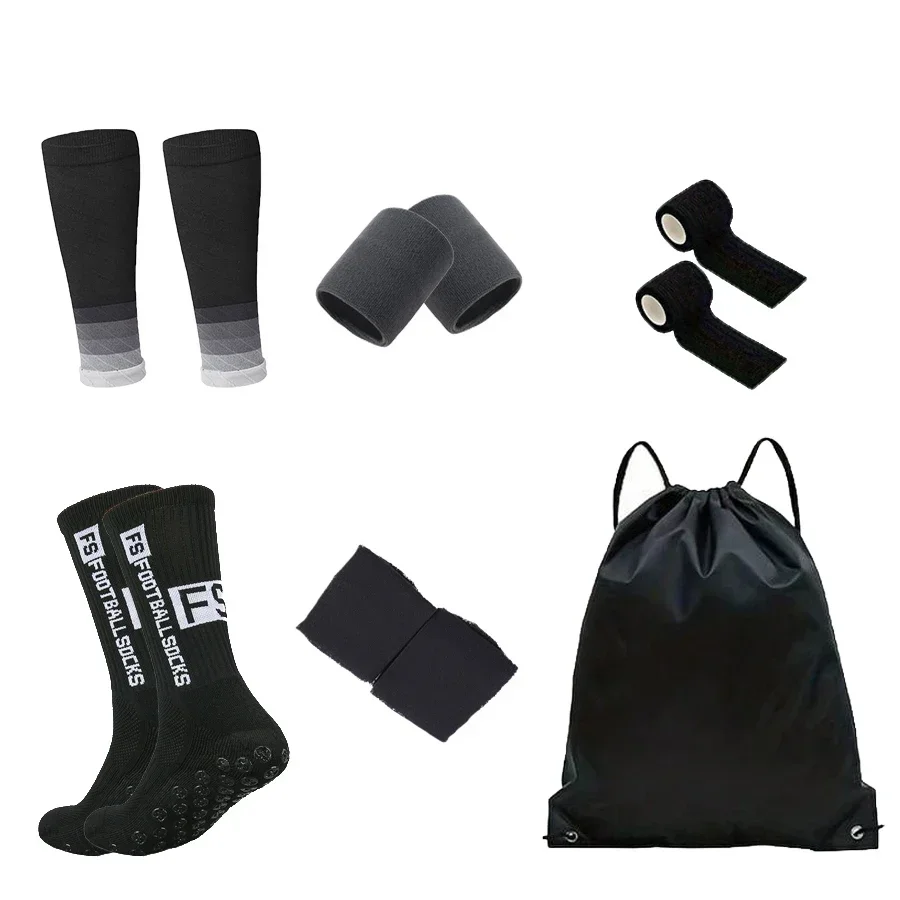 طقم مكون من 8 قطع من جوارب FS الرياضية وملحقات الحماية، مناسب للرياضة مثل كرة القدم جيدًا
