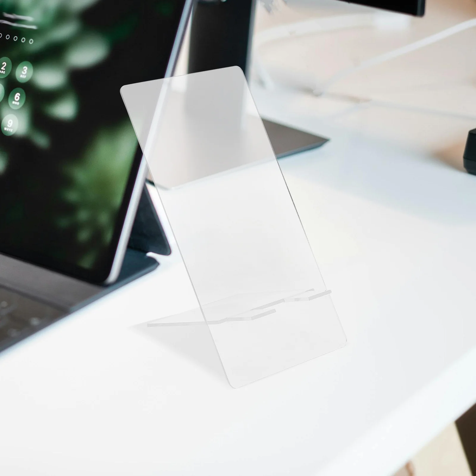 2 قطعة لوحة رسائل أكريليك محمولة شفافة قابلة للمسح لتزيين سطح المكتب لطلاب المدارس المنزلية تستخدم لوحة مذكرة أكريليك #6