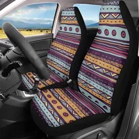 Colorful Stripe Seat Cover Baja Saddle Blanket Weave Universal Bucket Seat Cover Set of 2 Aztec Pattern