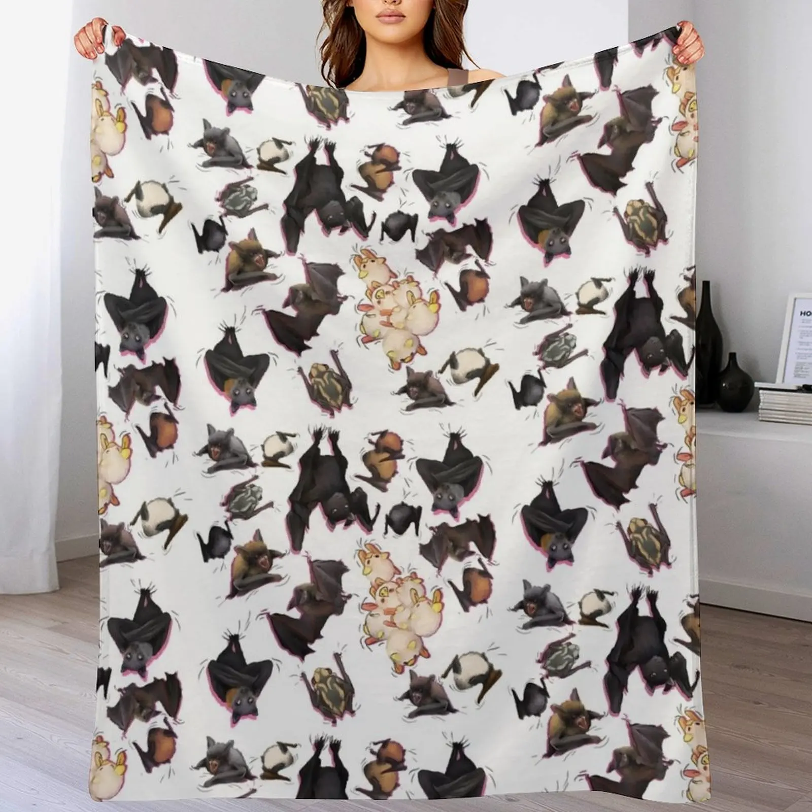 

Bats Bats all over 2 Throw Blanket Fuzzy Plush Throw Blanket for Sofa Chair