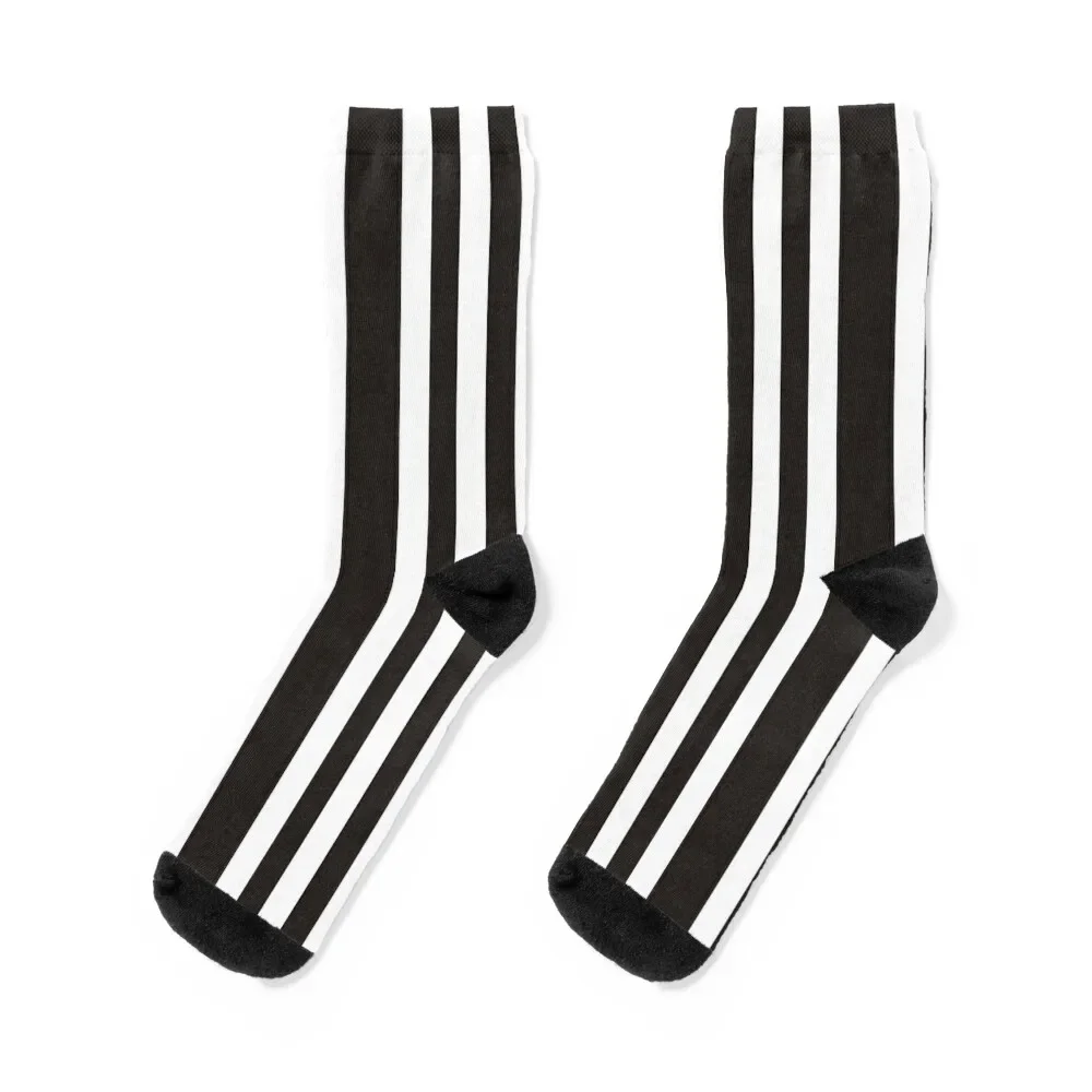 

Black and White Referee Stripes Socks hip hop Heating sock essential floral Socks For Men Women's