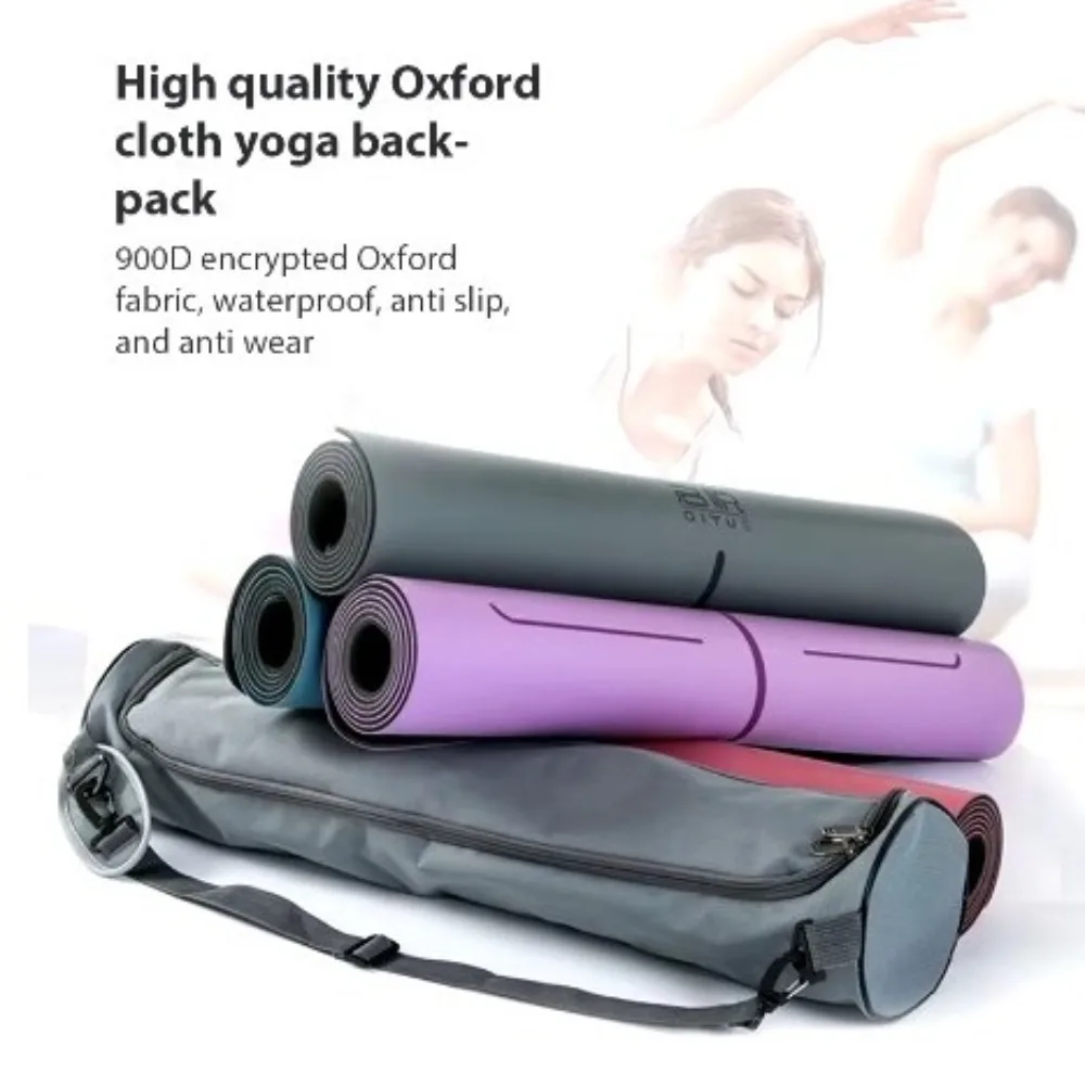 Thickened Yoga Mat Bag Double Zipper Folding Pilates Mat Backpack Carrier Pouch Large Capacity Sports Pad Cover Dance