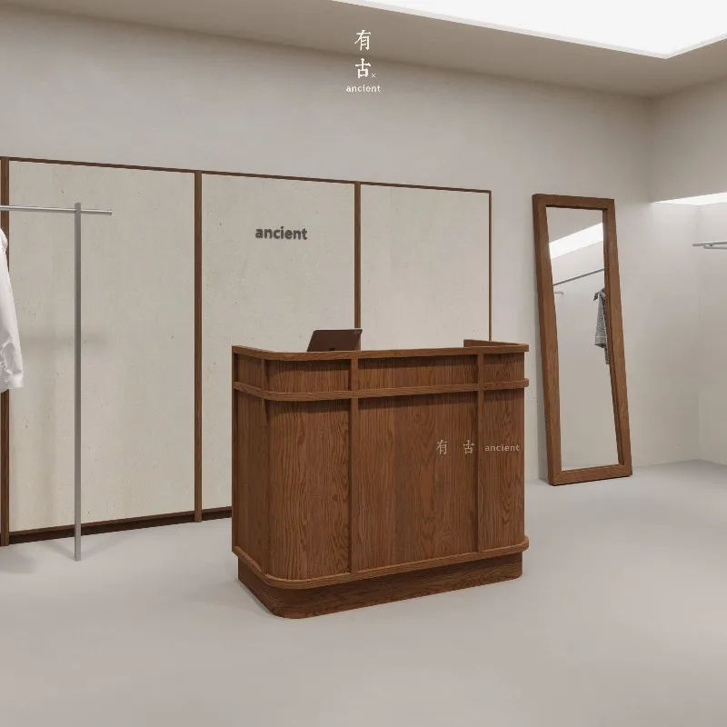 

Retro clothing store Simple front desk Reception counter Women's clothing store Cashier table