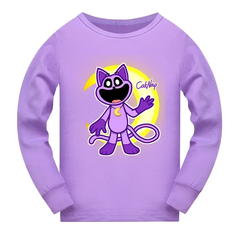 72-й аниме-косплей, улыбающиеся животные, кошачий сон, детский пижамный комплект, детская одежда, спортивный костюм для девочек-подростков, футболка с длинными рукавами, брюки