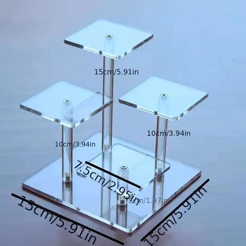 Acryl Clear Display Stand Verwijderbare Vierkante Houder Rack Blind Box Speelgoed Display Plank Parfum Make-up Opbergplank