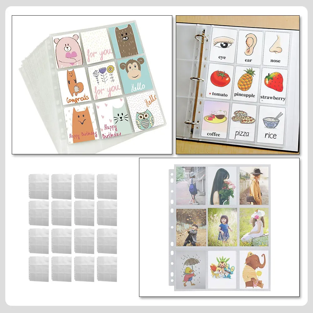 

20Pcs Photo Album Inner Pages Premium Clear Photo Sleeves for Binder Refillable Album Supplies Transparent Pockets for Photos