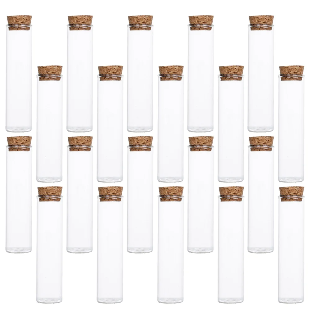 20 Pcs DIY Drifting Bottle Match Mini Water Bottles Drink Containers Glass with Cork Sub