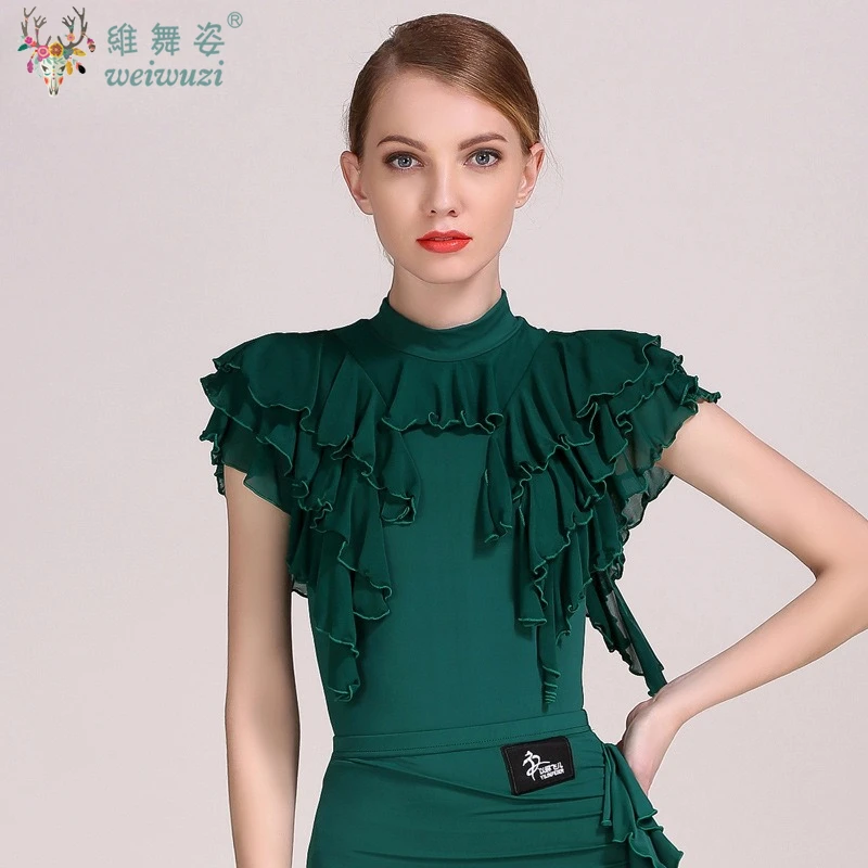 Vrouwen bodysuit voor ballroom danswedstrijd jurken wals latin tango rumba chacha top standaard flamenco kostuum body